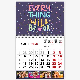 Шаблон позитивного настінного календаря