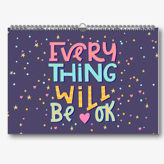 Шаблон позитивного настінного календаря