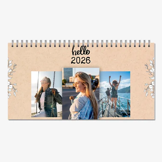 Шаблон настільного календаря"Привіт"