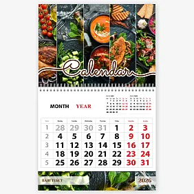 Шаблон календаря зі стравами 