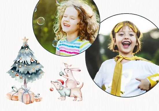 Шаблон милого календаря з фото дітей