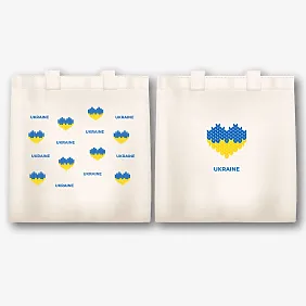 Шаблон экосумки с украинскими сердечками