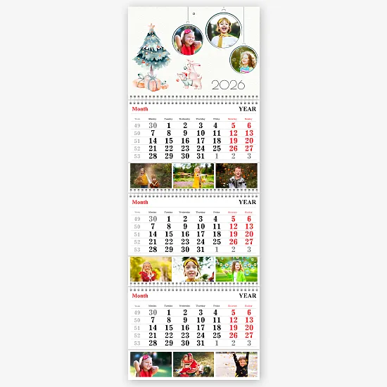 Шаблон милого календаря з фото дітей