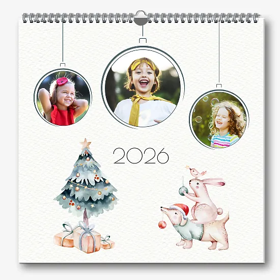 Шаблон милого календаря с фото детей