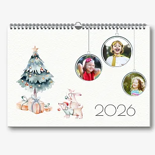 Шаблон милого календаря с фото детей