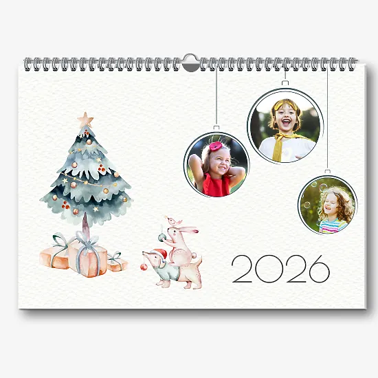 Шаблон милого календаря с фото детей