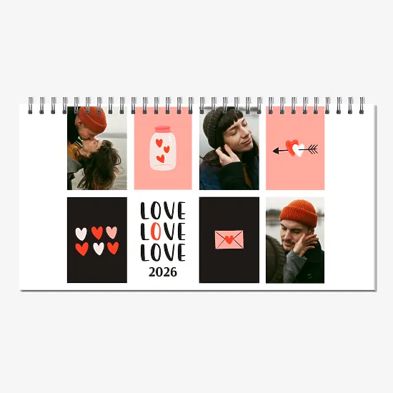 Шаблон календаря для влюбленных